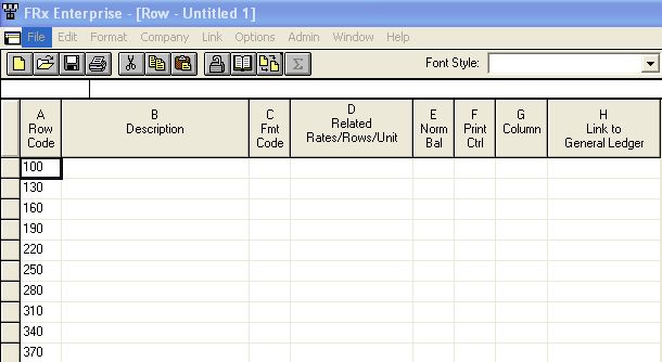 FRx interface is the same for all GLs