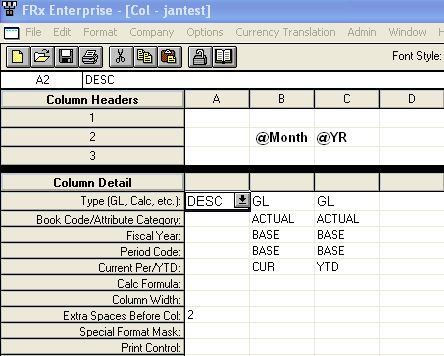 Indenting in the FRx column using extra spaces before column